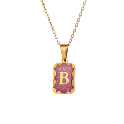 Titanium Steel Simple Style Letter Plating Pendant Necklace