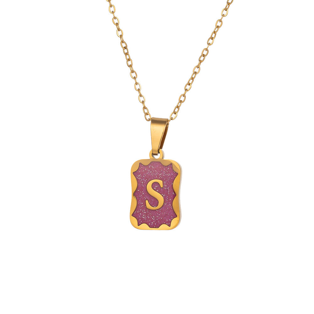 Titanium Steel Simple Style Letter Plating Pendant Necklace