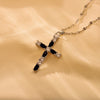 Copper 18K Gold Plated Elegant Cross Plating Pendant Necklace