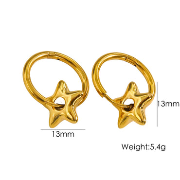 1 Pair IG Style Y2K Simple Style Star Heart Shape Flower Plating Stainless Steel Earrings