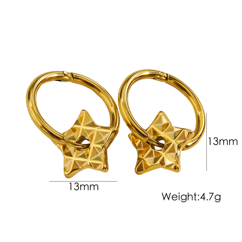 1 Pair IG Style Y2K Simple Style Star Heart Shape Flower Plating Stainless Steel Earrings