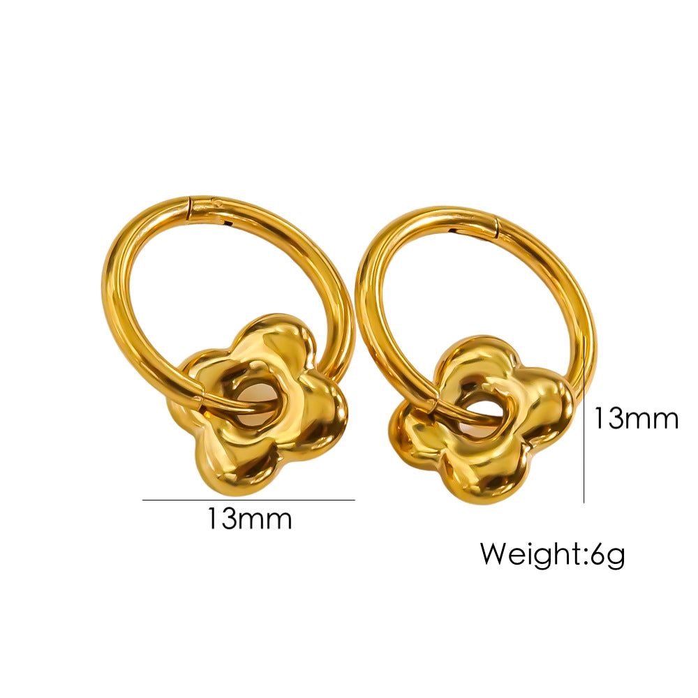 1 Pair IG Style Y2K Simple Style Star Heart Shape Flower Plating Stainless Steel Earrings