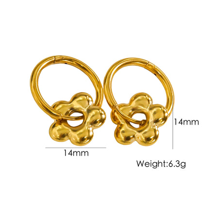 1 Pair IG Style Y2K Simple Style Star Heart Shape Flower Plating Stainless Steel Earrings