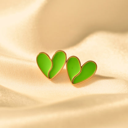 1 Pair Classic Style Heart Shape Heart Alloy Ear Studs