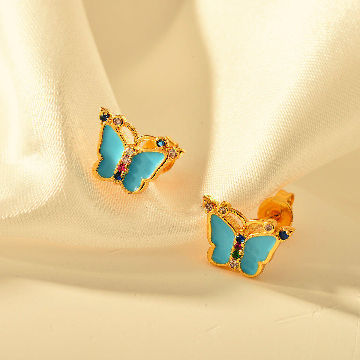 1 Pair Elegant Butterfly Copper Ear Studs