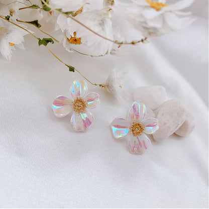 Korean Colorful Flower Earrings New Simple Super Fairy Earrings Sweet Girl Earrings Wholesale Gooddiy