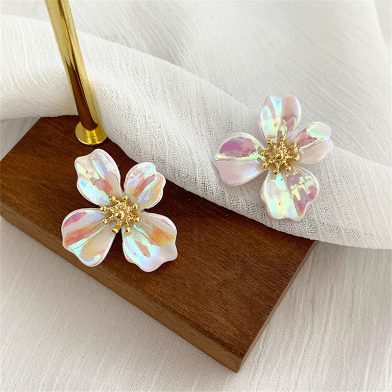 Korean Colorful Flower Earrings New Simple Super Fairy Earrings Sweet Girl Earrings Wholesale Gooddiy