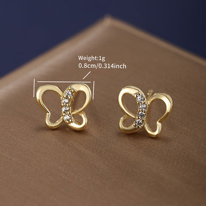 1 Pair Cute Xuping Simple Style Heart Shape Windmill Bird Plating Inlay Alloy Copper Alloy Artificial Gemstones 14k Gold Plated Ear Studs