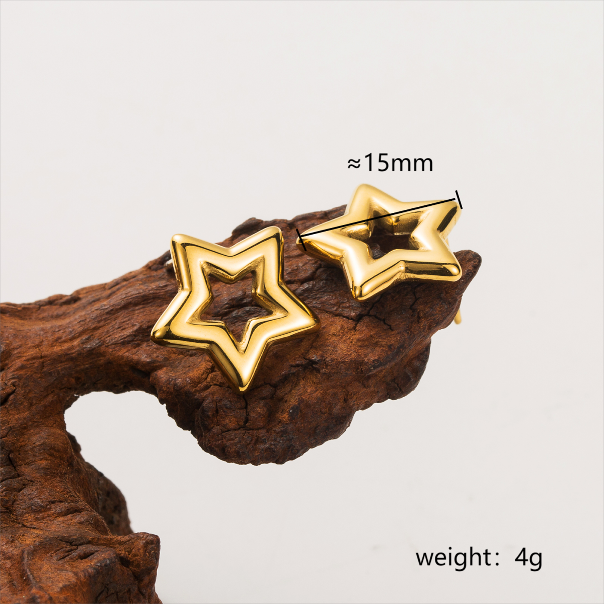 1 Pair Simple Style Star Plating Stainless Steel 18k Gold Plated Ear Studs