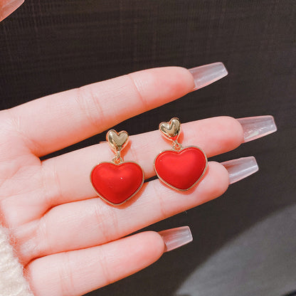 Retro Geometric Heart Shape Alloy Plating Earrings