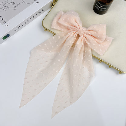 Women'S Sweet Polka Dots Bow Knot Polyester Hair Clip