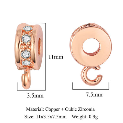 1 Piece Copper Zircon 18K Gold Plated Geometric Jewelry Buckle