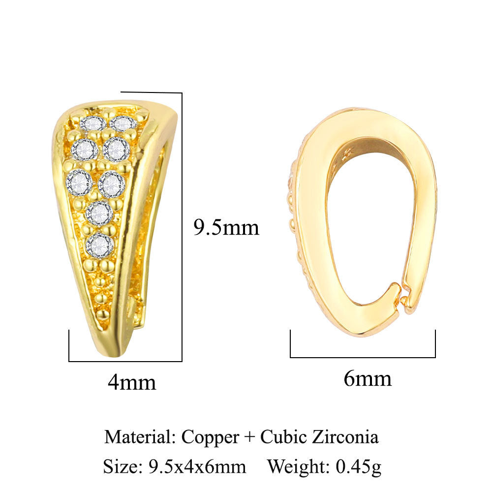 1 Piece Copper Zircon 18K Gold Plated Geometric Jewelry Buckle