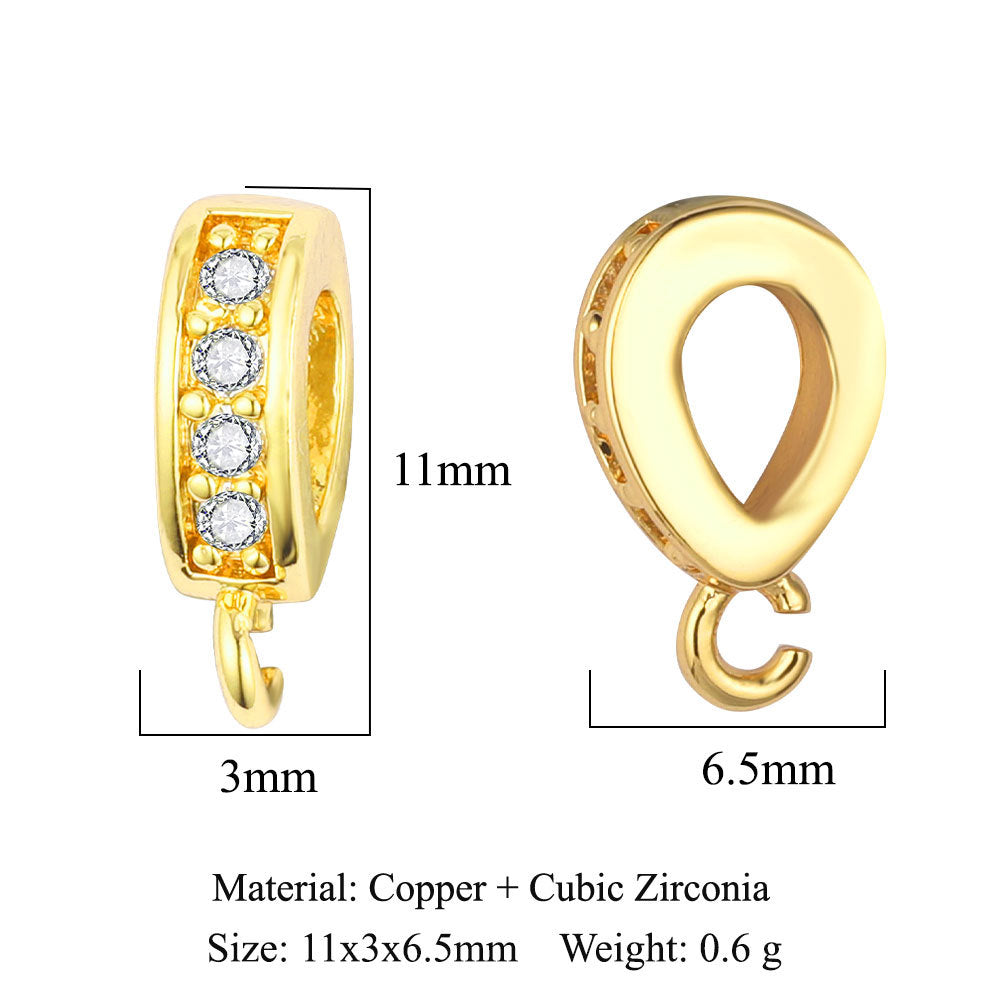 1 Piece Copper Zircon 18K Gold Plated Geometric Jewelry Buckle