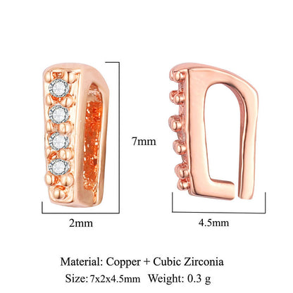 1 Piece Copper Zircon 18K Gold Plated Geometric Jewelry Buckle