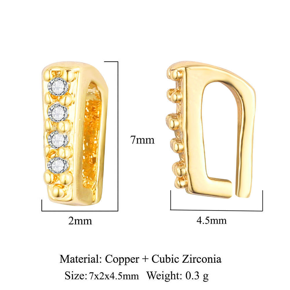 1 Piece Copper Zircon 18K Gold Plated Geometric Jewelry Buckle