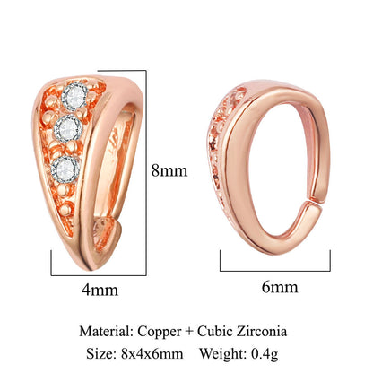 1 Piece Copper Zircon 18K Gold Plated Geometric Jewelry Buckle