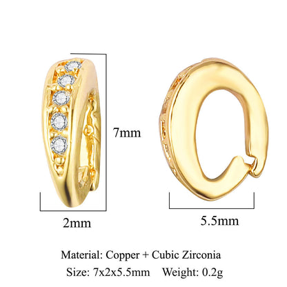 1 Piece Copper Zircon 18K Gold Plated Geometric Jewelry Buckle