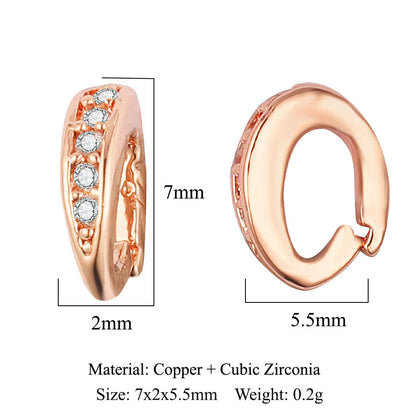 1 Piece Copper Zircon 18K Gold Plated Geometric Jewelry Buckle