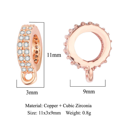 1 Piece Copper Zircon 18K Gold Plated Geometric Jewelry Buckle