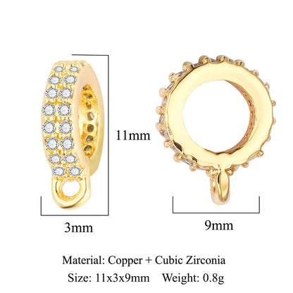 1 Piece Copper Zircon 18K Gold Plated Geometric Jewelry Buckle