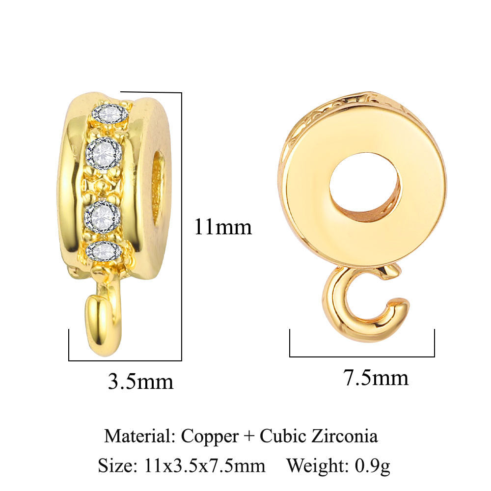 1 Piece Copper Zircon 18K Gold Plated Geometric Jewelry Buckle