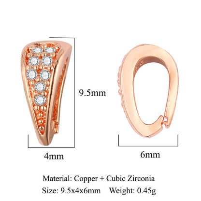 1 Piece Copper Zircon 18K Gold Plated Geometric Jewelry Buckle