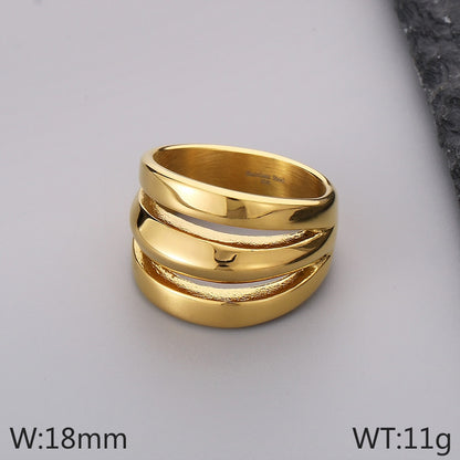 Titanium Steel Simple Style Solid Color Hollow Out Rings