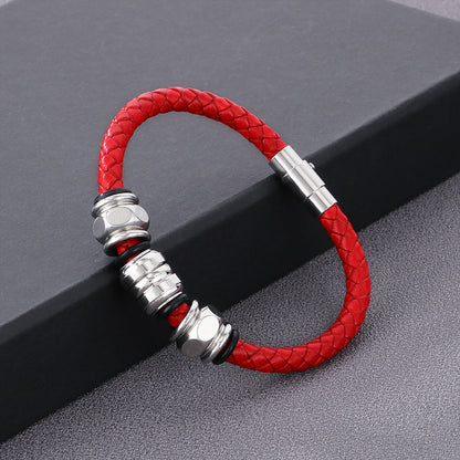 Simple Style Geometric Pu Leather Men's Bracelets Necklace