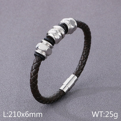 Simple Style Geometric Pu Leather Men's Bracelets Necklace