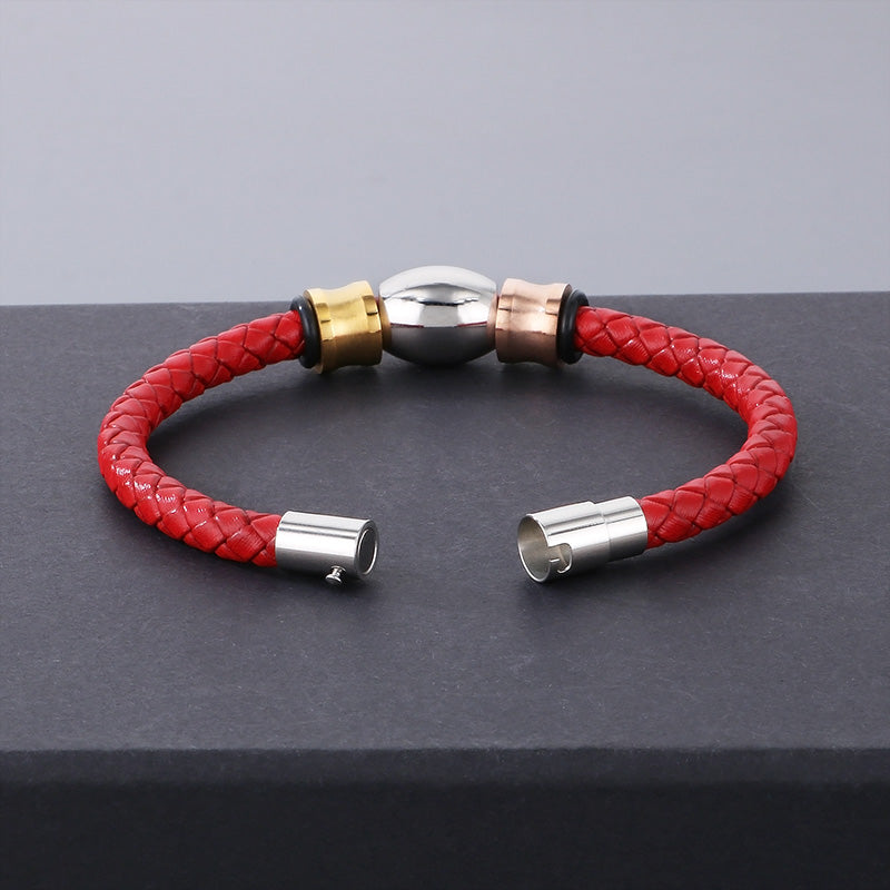 Hip-hop Geometric Pu Leather Titanium Steel Men's Bracelets Necklace