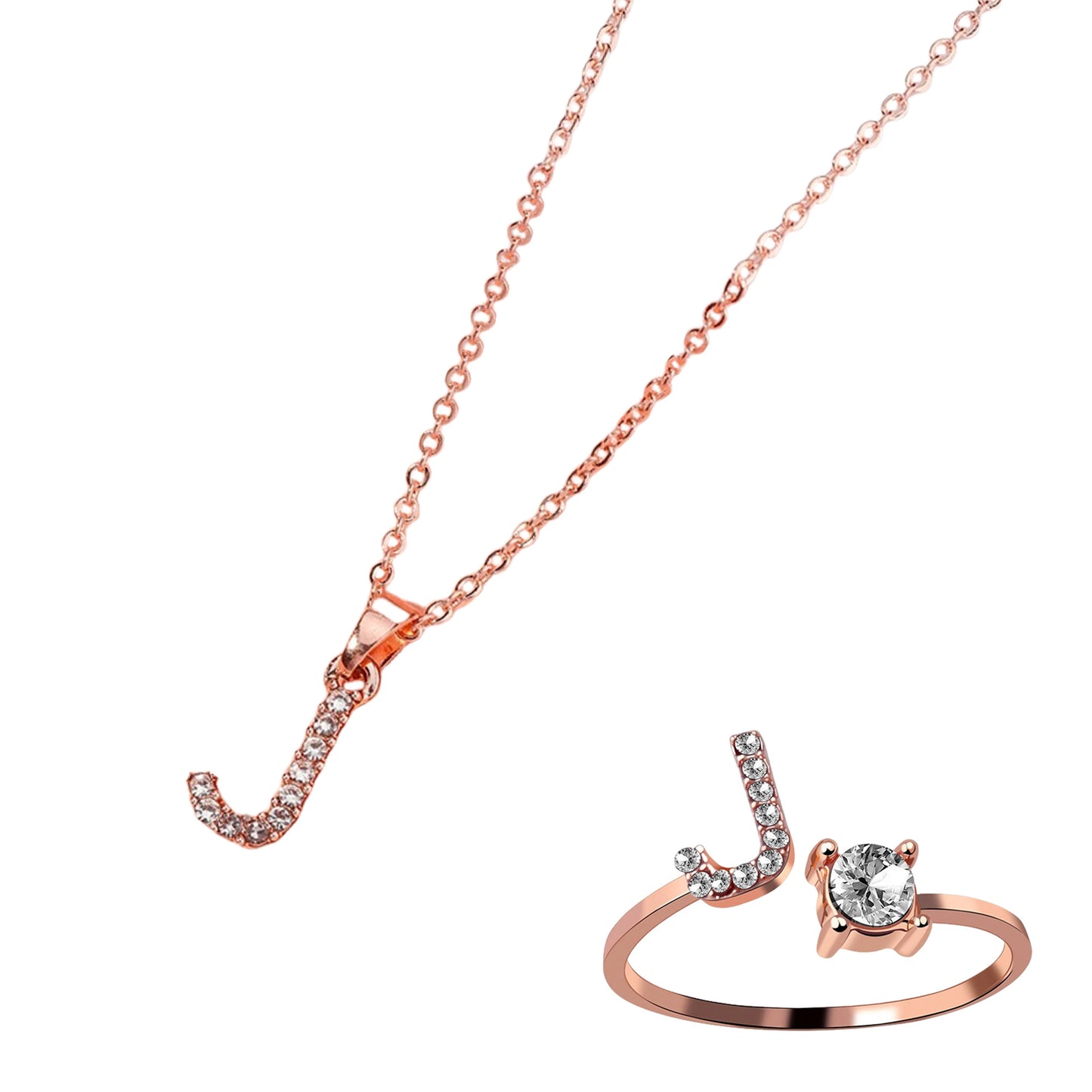 Classic Style Letter Copper Plating Inlay Zircon Rose Gold Plated Gold Plated Silver Plated Jewelry Set