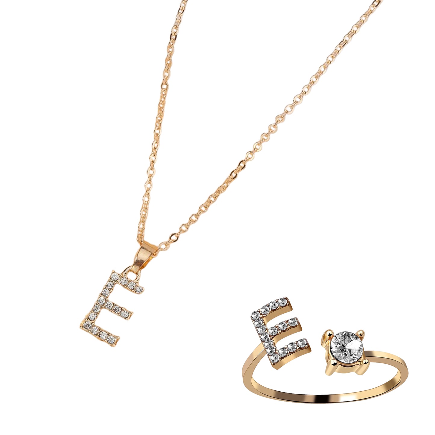 Classic Style Letter Copper Plating Inlay Zircon Rose Gold Plated Gold Plated Silver Plated Jewelry Set