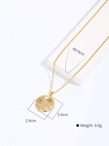 Copper Elegant Simple Style Lips Heart Shape Plating Inlay Zircon Pendant Necklace