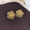 1 Pair Elegant Sweet Flower Plating Hollow Out Copper Ear Studs