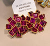 1 Pair Vintage Style Geometric Square Plating Copper Ear Studs