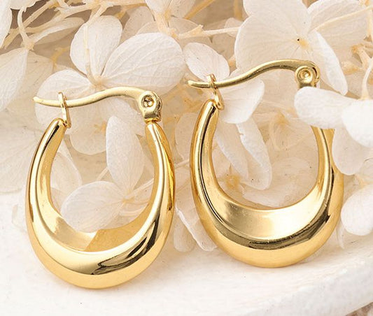 1 Pair Ig Style Semicircle Plating Stainless Steel Ear Studs