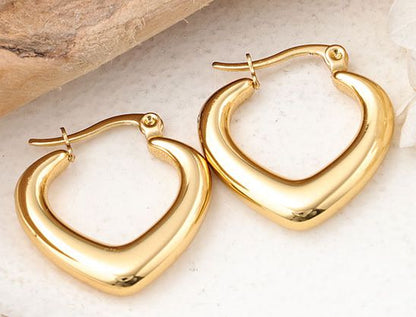 1 Pair Ig Style Semicircle Plating Stainless Steel Hoop Earrings