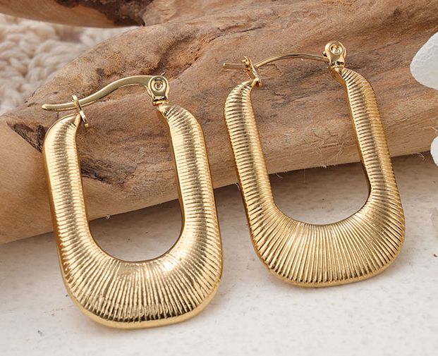 1 Pair Ig Style U Shape Plating Stainless Steel Earrings