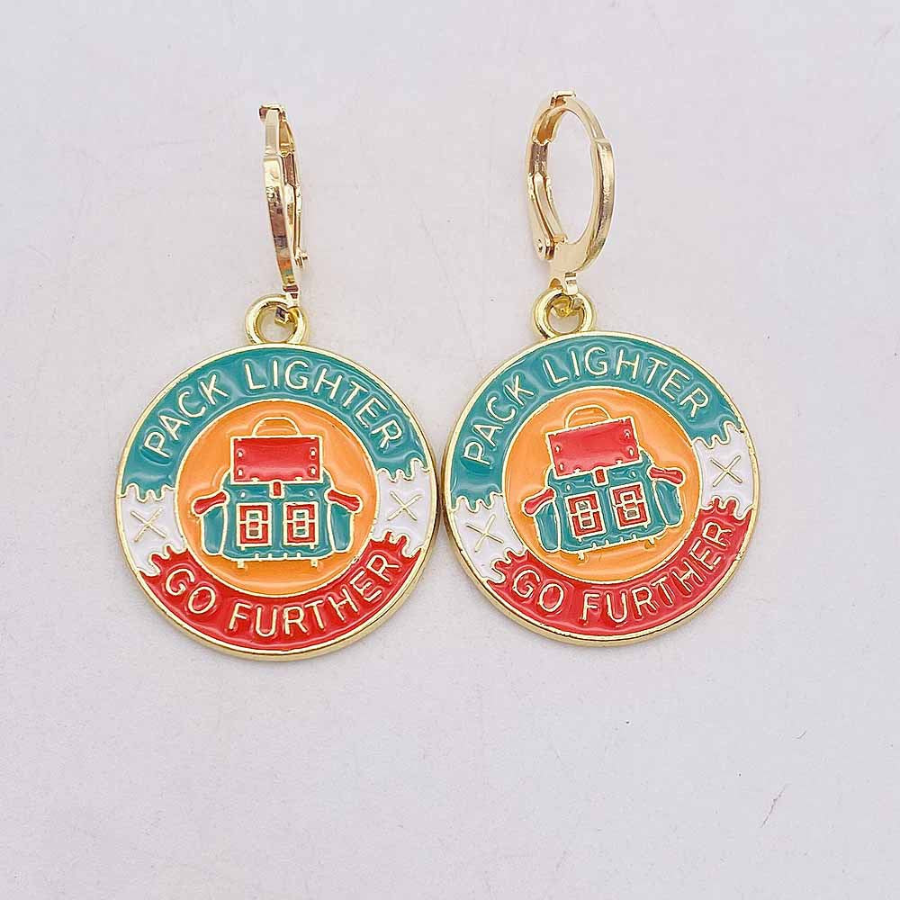 1 Pair Simple Style Building Landscape Arylic Alloy Drop Earrings