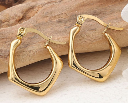 1 Pair IG Style Simple Style Geometric Solid Color Plating Stainless Steel Earrings