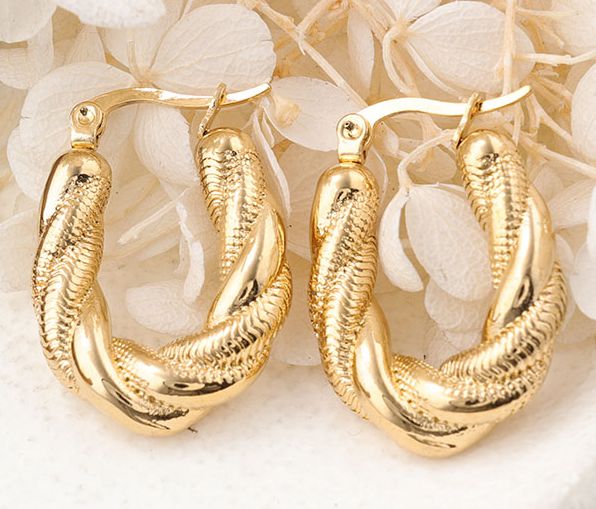 1 Pair IG Style Simple Style U Shape Plating Stainless Steel Earrings