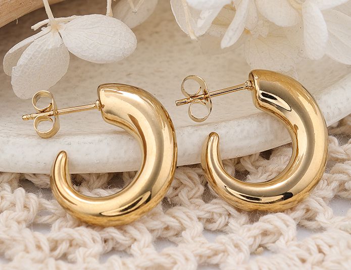 1 Pair Simple Style Geometric Plating Stainless Steel Ear Studs