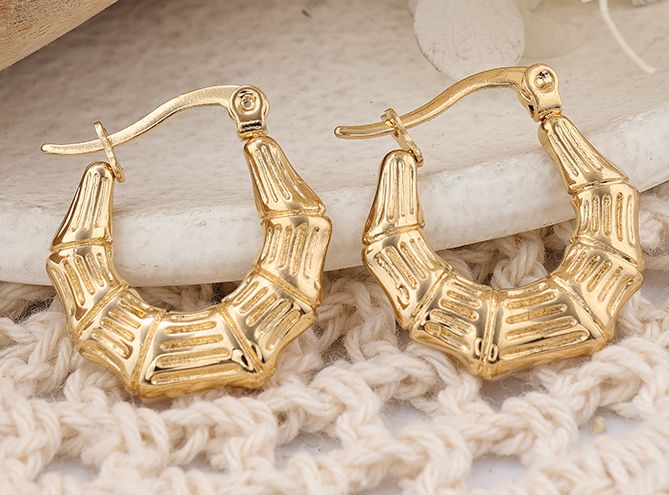 1 Pair IG Style U Shape Plating Stainless Steel Earrings