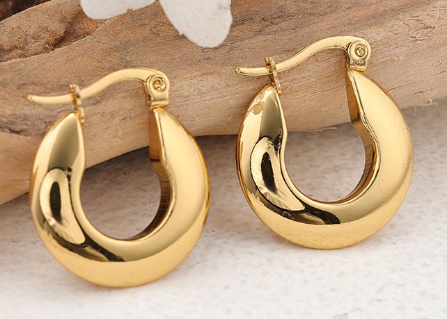 1 Pair IG Style U Shape Plating Stainless Steel Earrings