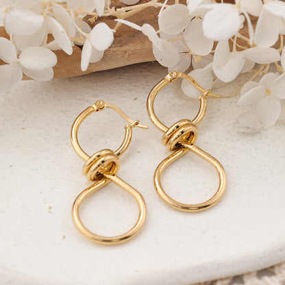 1 Pair IG Style Geometric Plating Stainless Steel Hoop Earrings