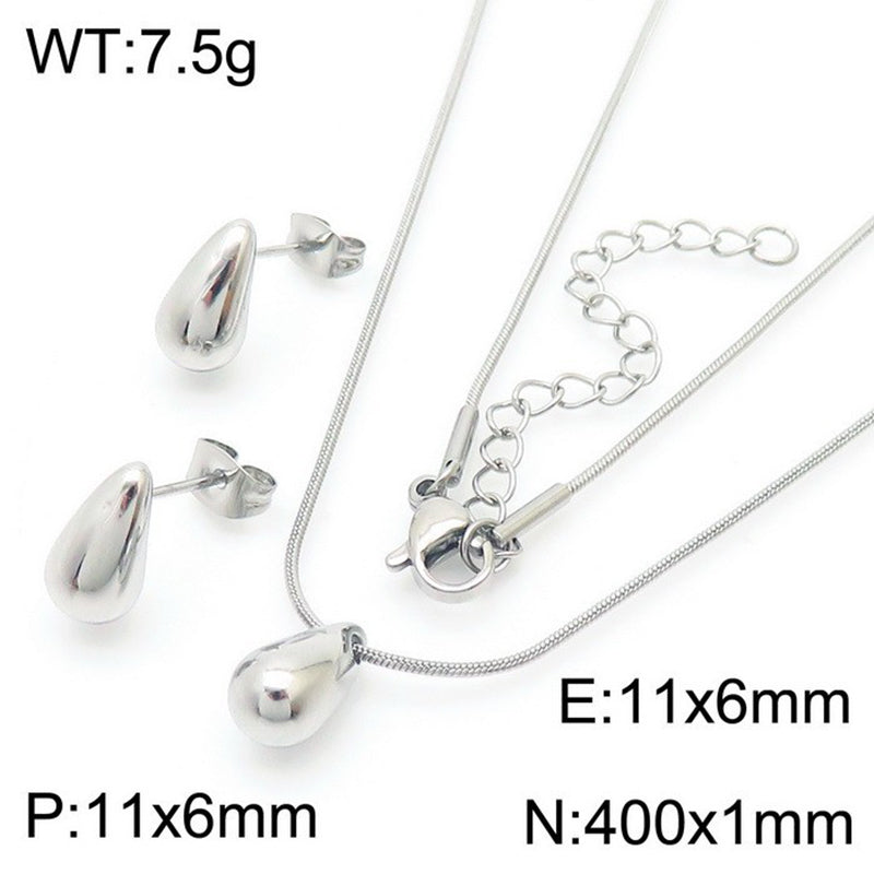 1 Pair Simple Style Water Droplets Plating Stainless Steel Earrings