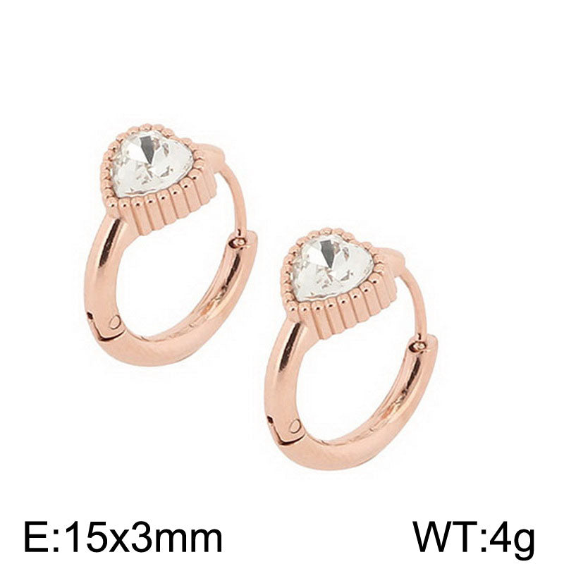 1 Pair Simple Style Oval Butterfly Rectangle Plating Inlay Titanium Steel Zircon 18K Gold Plated Hoop Earrings