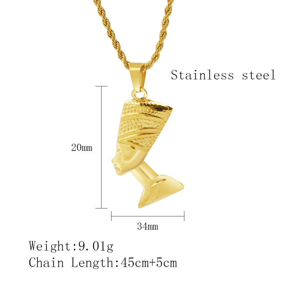 Stainless Steel 18K Gold Plated Simple Style Human Plating Pendant Necklace