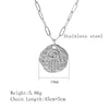 Stainless Steel 18K Gold Plated Vintage Style Hand Of Fatima Plating Pendant Necklace